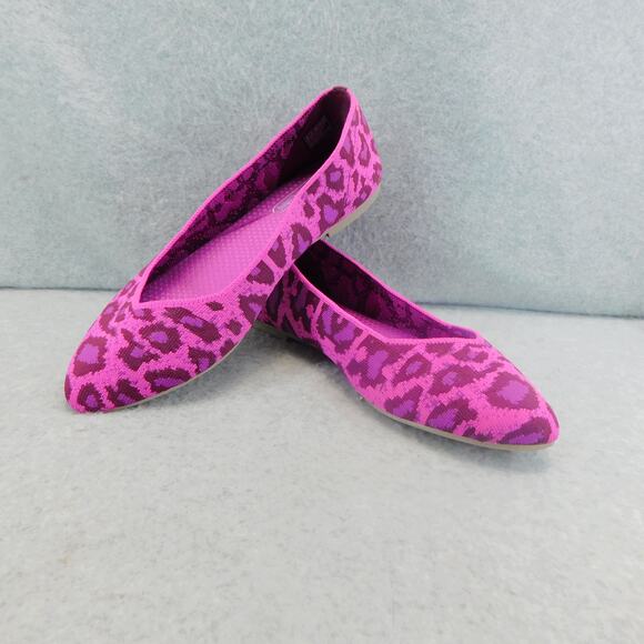 Sketcher Womens Air Cooled Memory Foam Flat Shoe Pink Animal Print Shoe - Size 8 - Picture 11 of 11